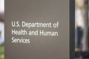 U.S. Department of Health and Human Services sign outside a government building